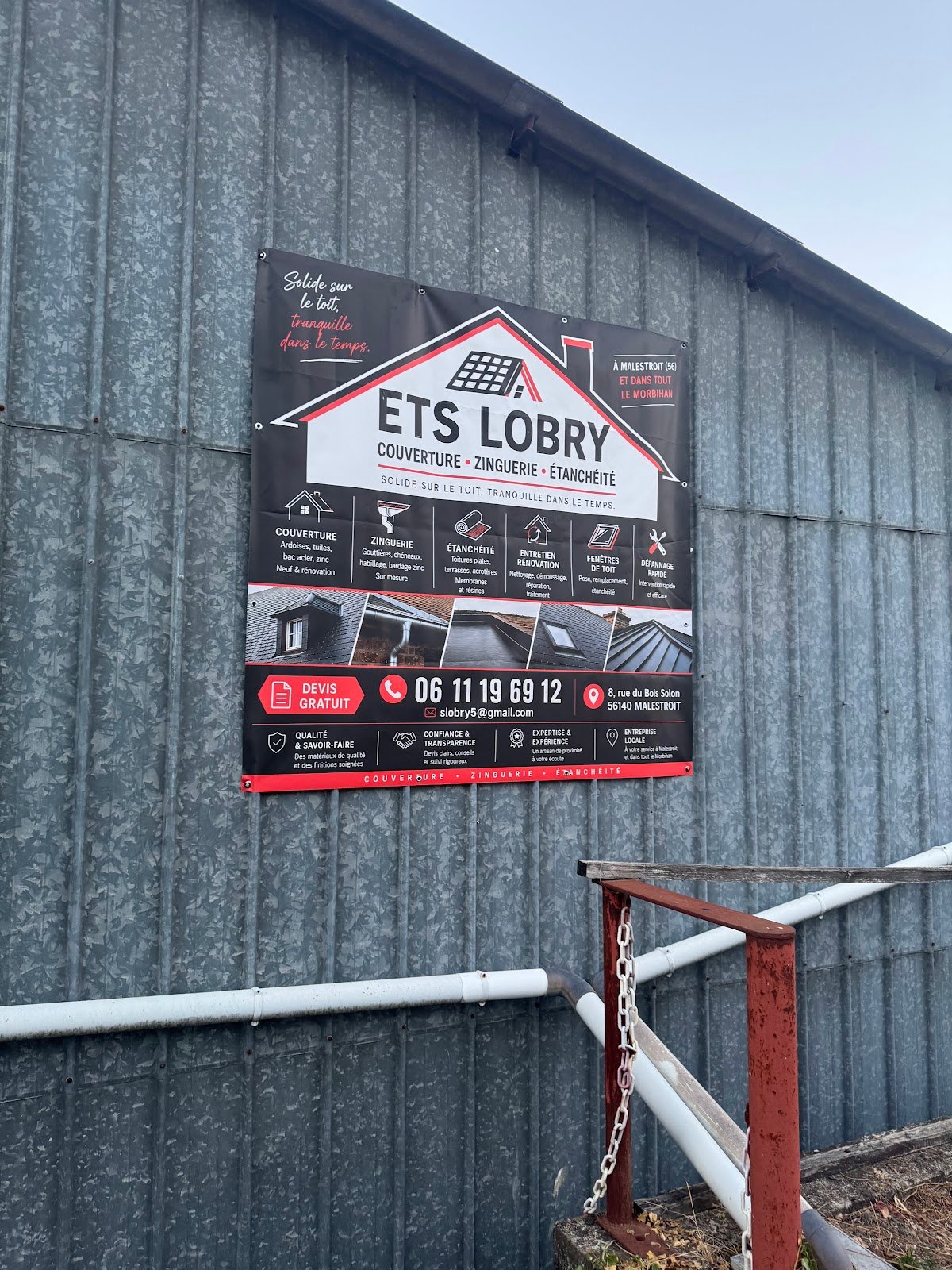 Enseigne Ets Lobry - couverture zinguerie étanchéité